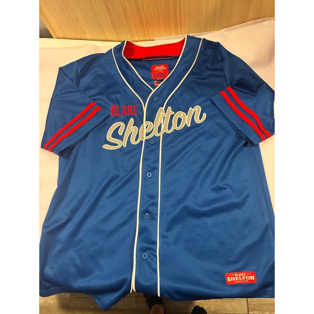 Blake Shelton Official BS Apparel Blue Baseball Jersey Number 16 Mens 2XL